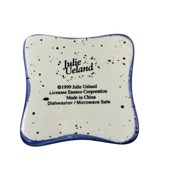 Julie Ueland Enesco Ceramic Trinket Boxes Floral Butterfly Set Vintage 1999 - Picture 10 of 16